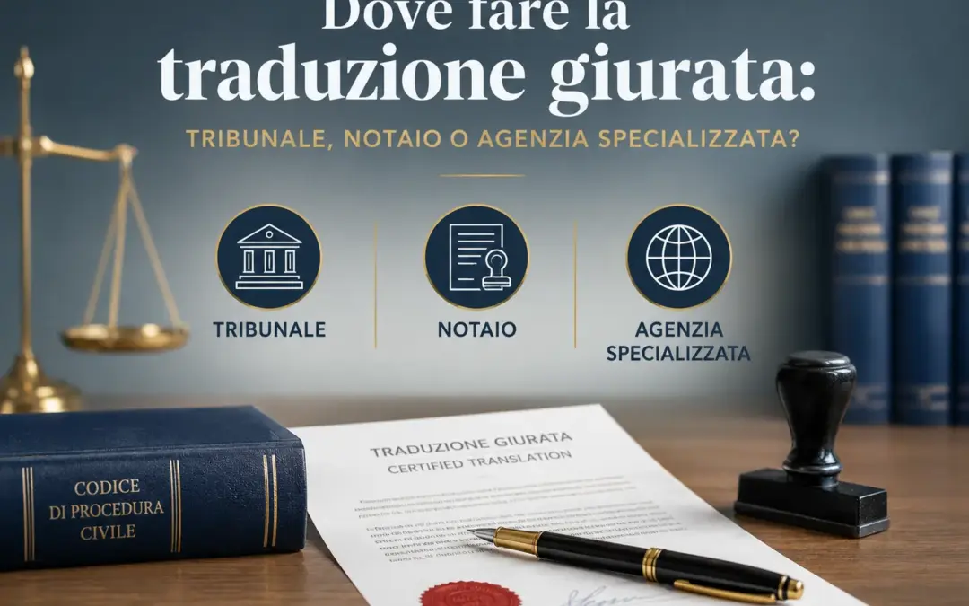 Dove fare la traduzione giurata: tribunale, notaio o agenzia specializzata?
