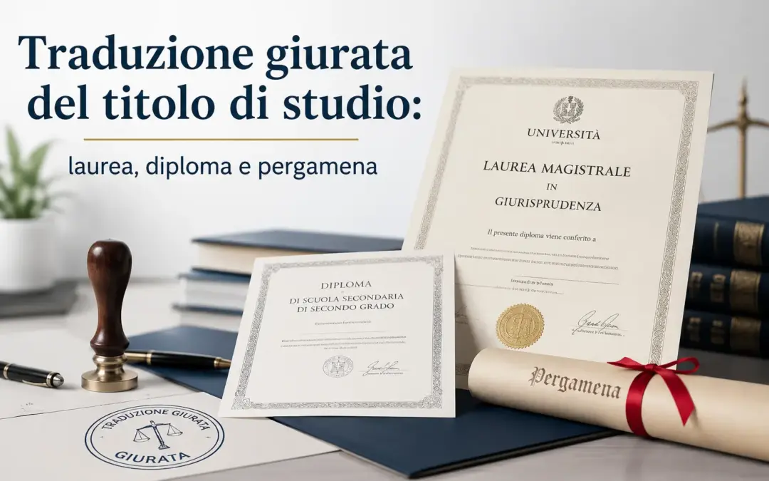 Traduzione giurata del titolo di studio: laurea, diploma e pergamena