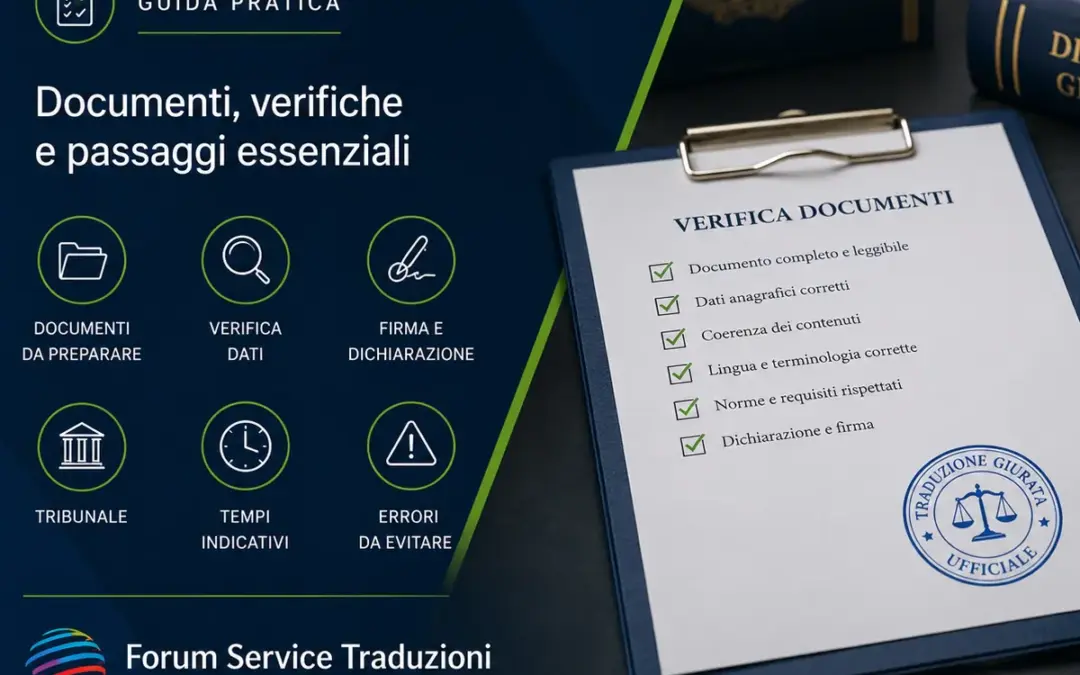 Come fare una traduzione asseverata: checklist e procedura
