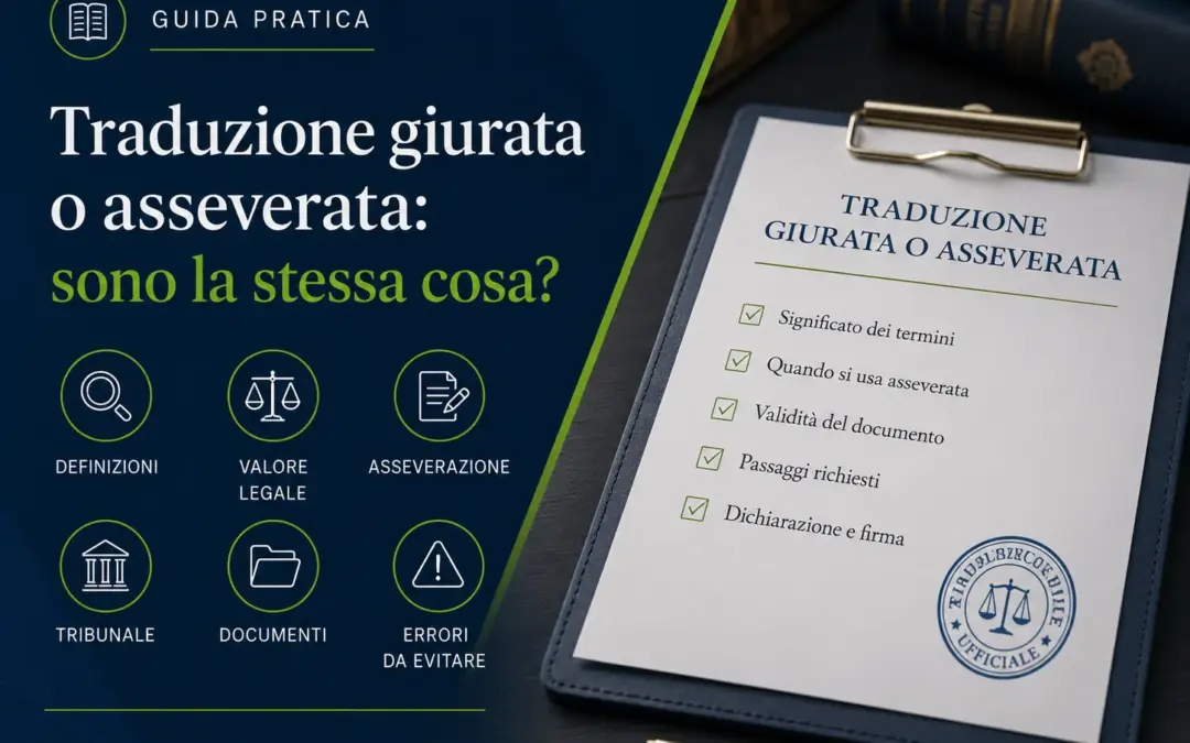 Titolo: Traduzione giurata o asseverata: sono la stessa cosa?